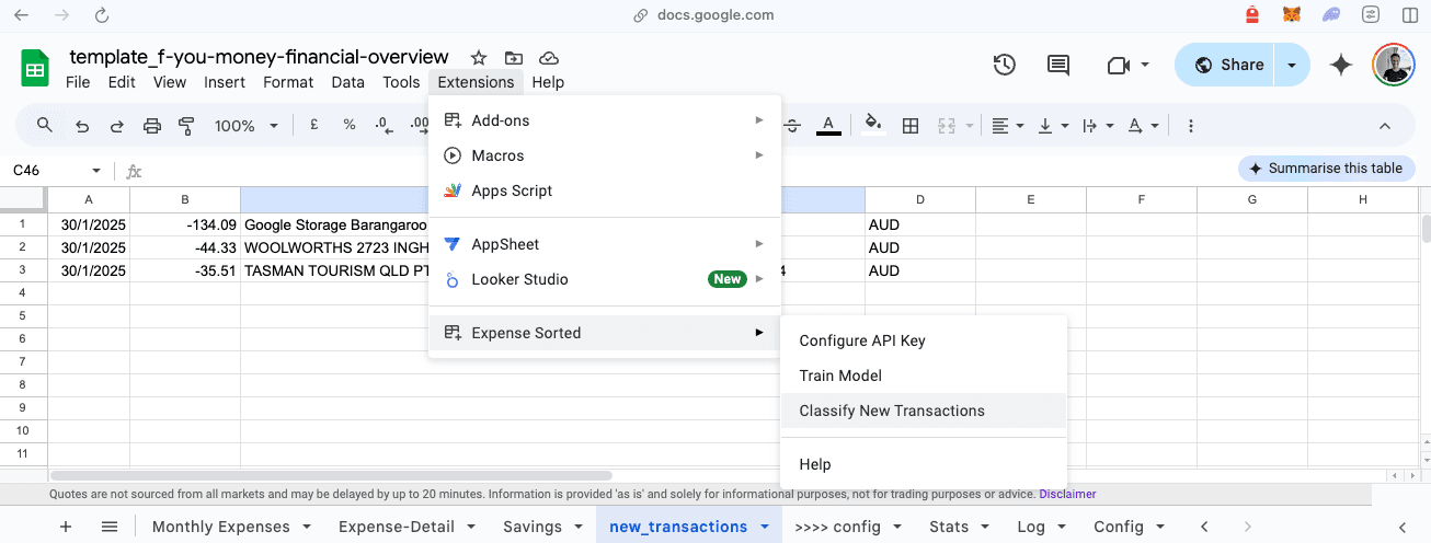 Add new expenses